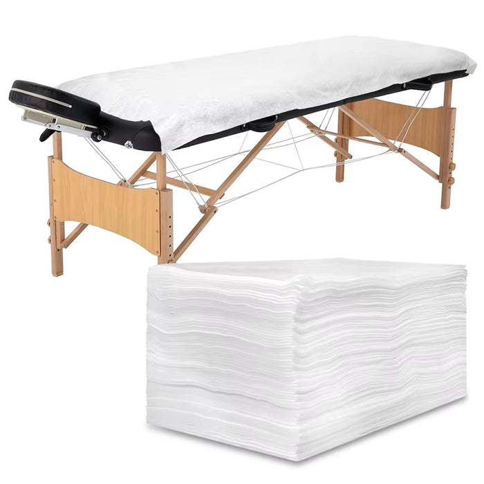 Lot de 30 draps jetables HORA pour table de massage, en tissu non tissé blanc