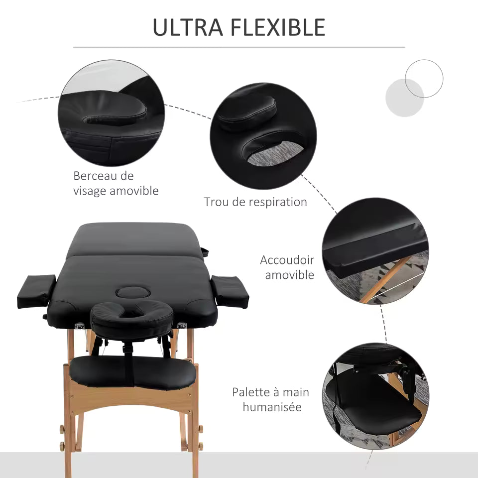 Accessoires amovibles de la table SKORTA : berceau de visage, trou de respiration, accoudoir et palette à main